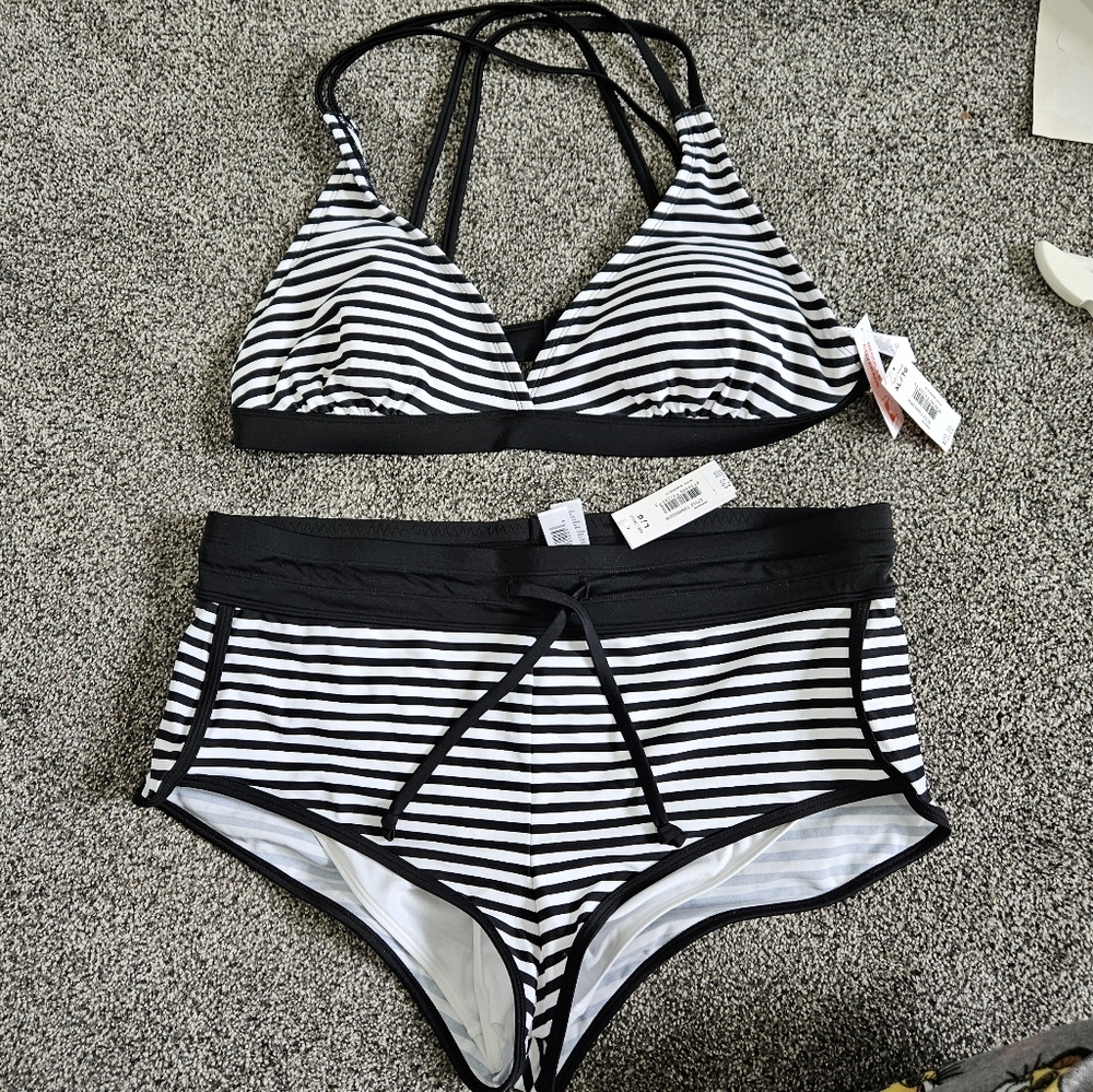 Striped extra large bikini
